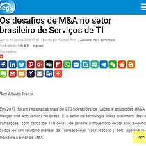 Os desafios de M&A no setor brasileiro de Servios de TI
